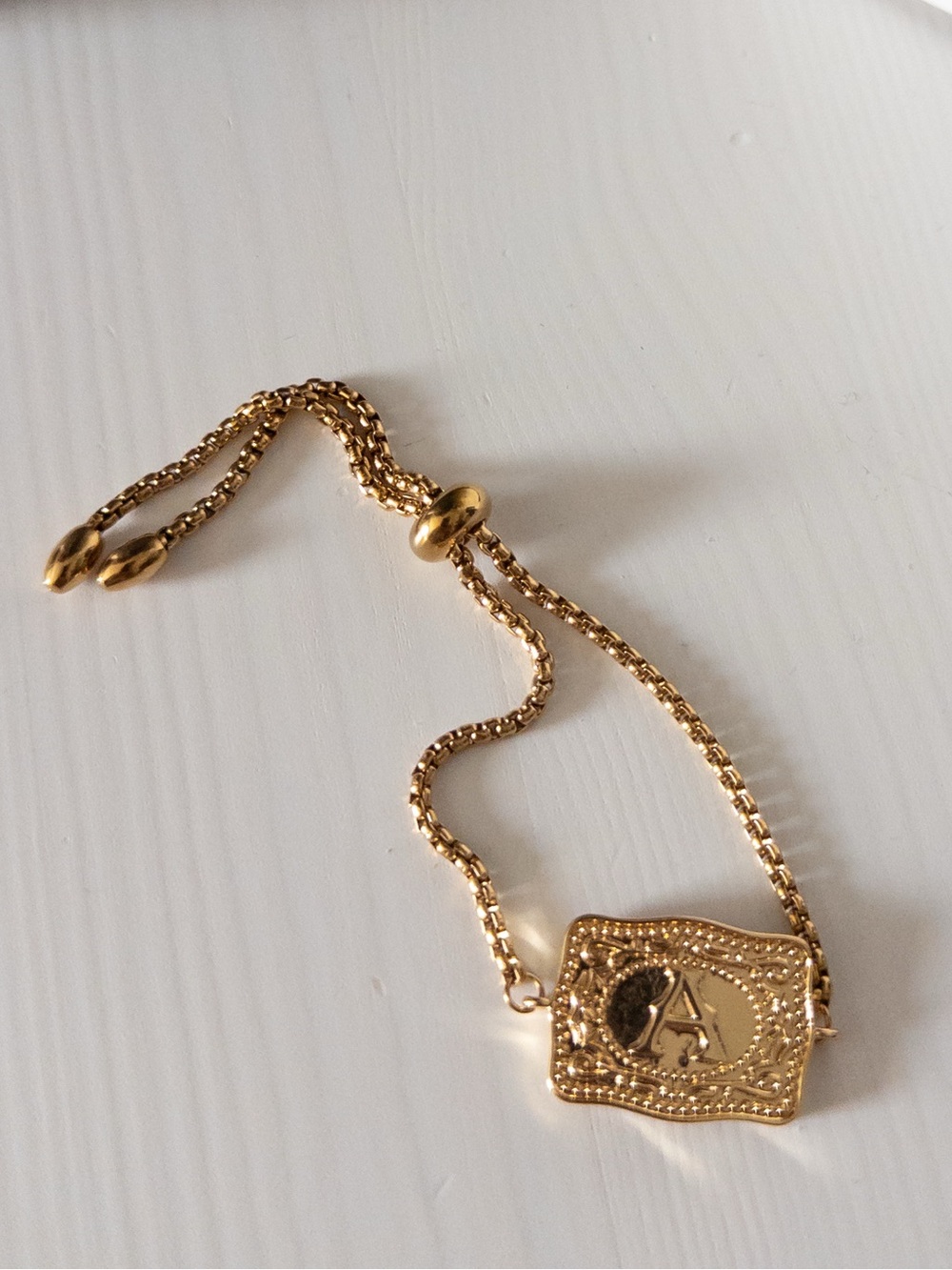 Luvela Belt Buckle “A” Initial Bracelet